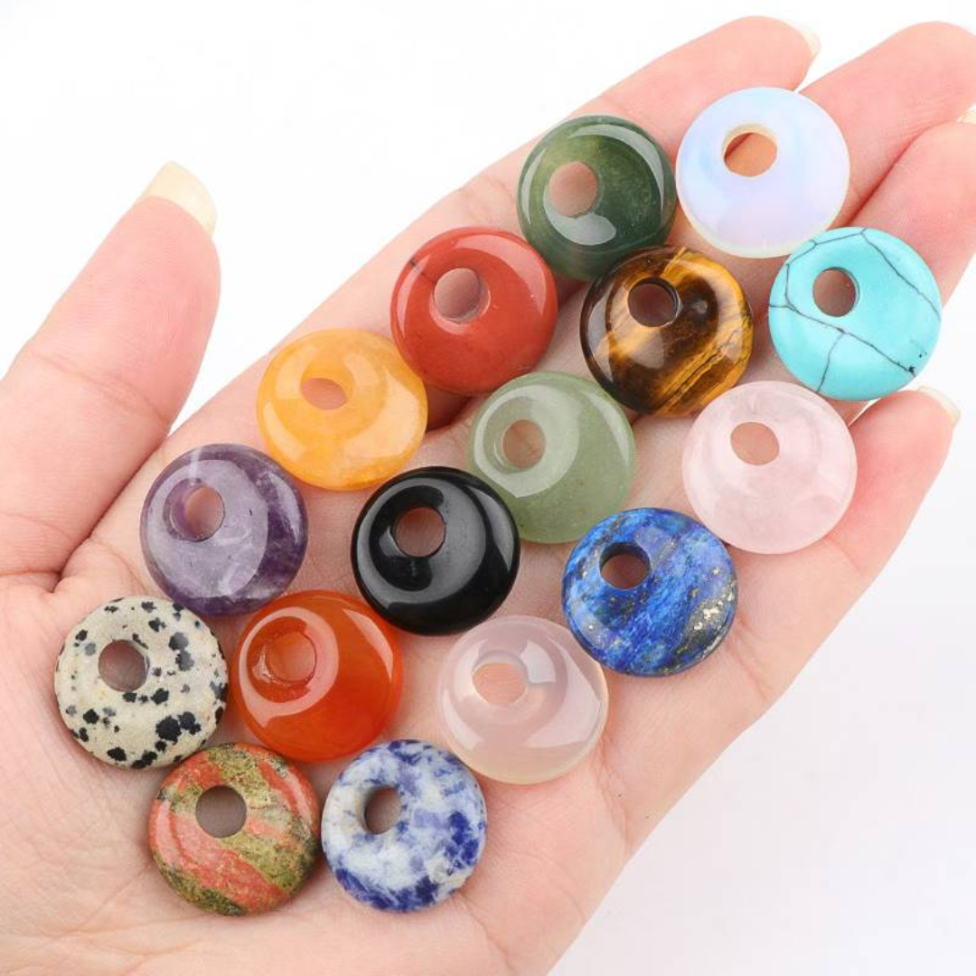 Button Stone Charms for Permanent Jewelry