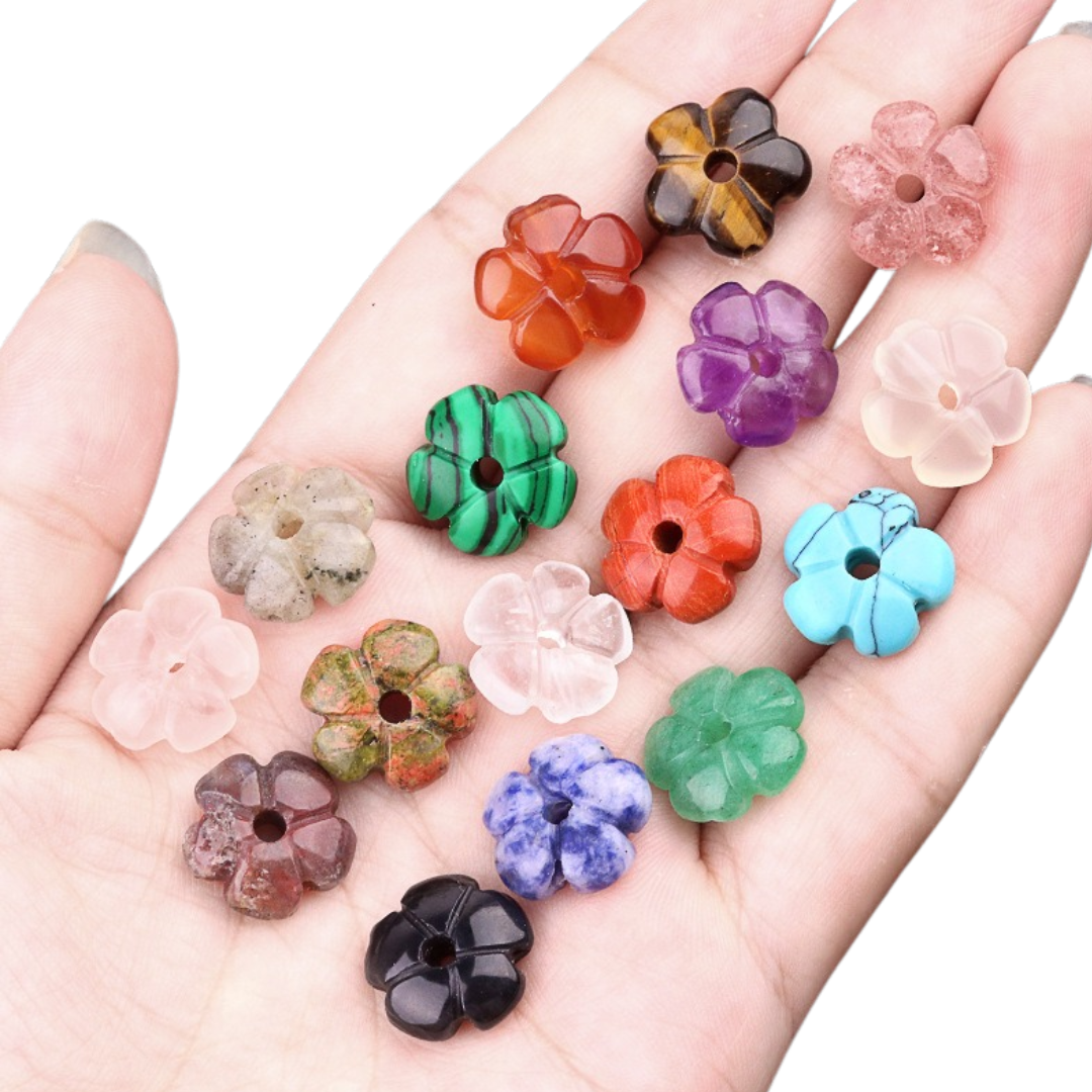 Flower Stone Charms for Permanent Jewelry
