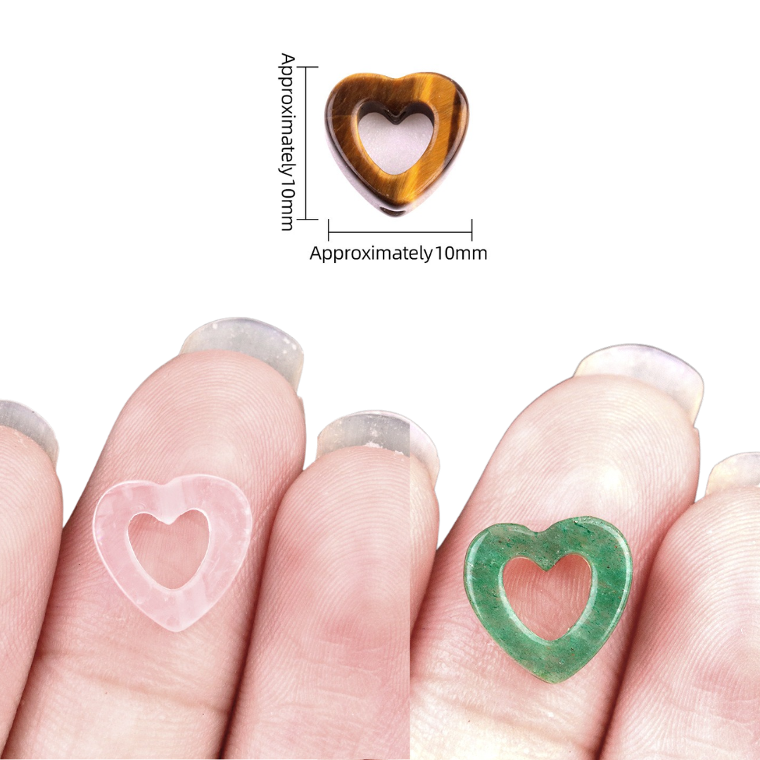 Heart Stone Charms for Permanent Jewelry