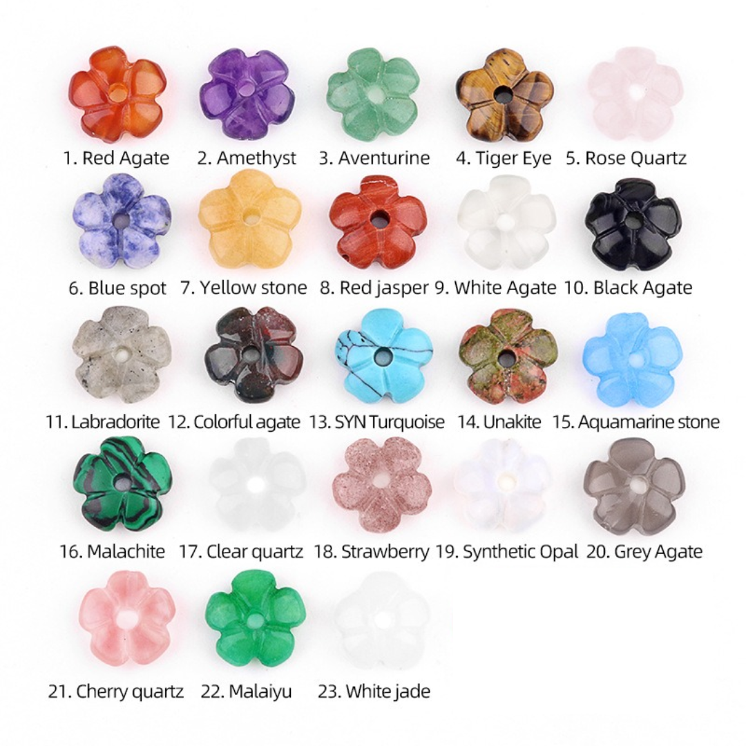 Flower Stone Charms for Permanent Jewelry