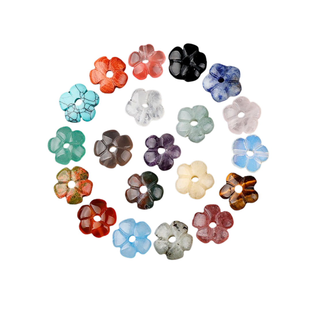Flower Stone Charms for Permanent Jewelry