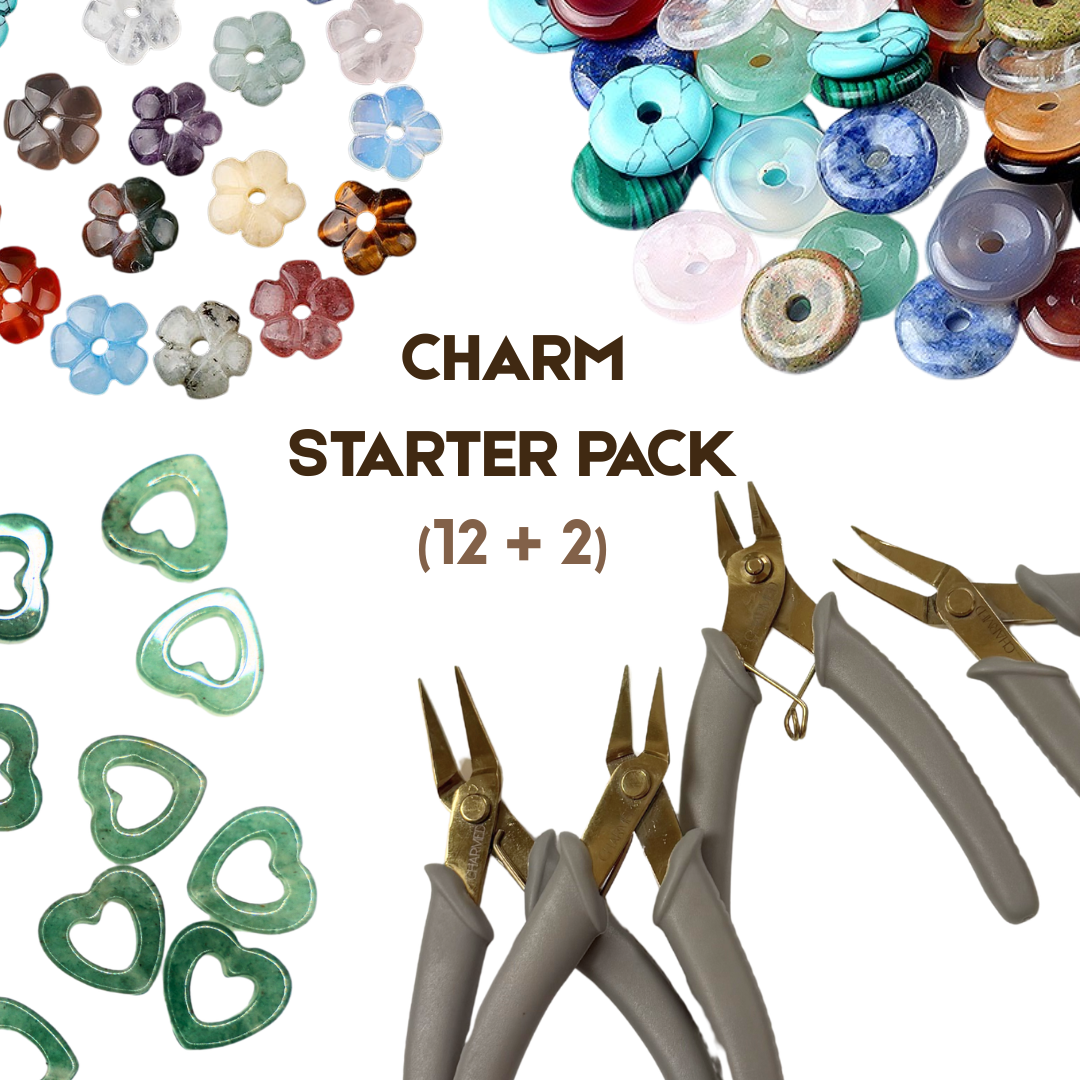 Charm Starter Pack | 12 Stone Charms + 2 Jewelry Pliers